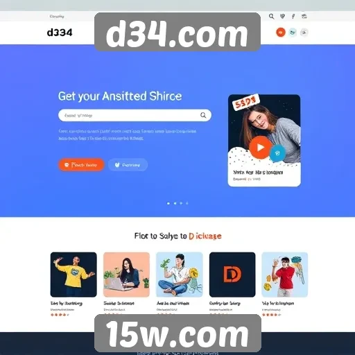 Características do design no site d34.com que atraem usuários